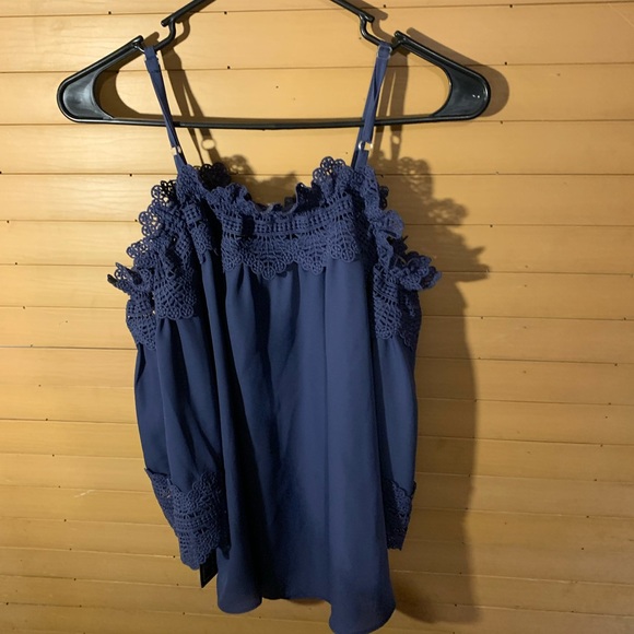 Nwt A.byer off shoulder blue top - Picture 5 of 12